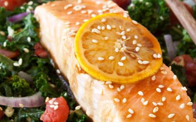 Asian Salmon with Kale and Tomatoes