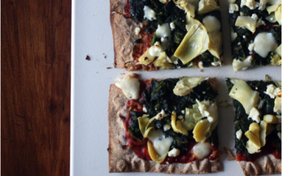 Thin Crust Spinach Pizza (Ready in under 30 minutes)