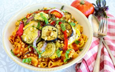 Pasta with Marinara and Roasted Vegetables