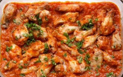 Baked Chicken Wings with Tomato, Ginger, and Sweet Onion Chutney