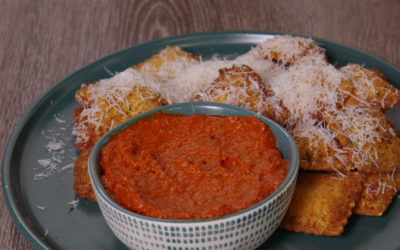 Toasted Ravioli with Vodka Dipping Sauce