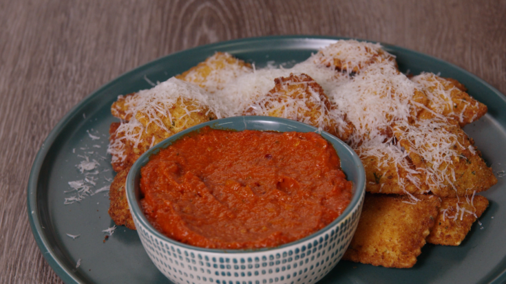 Toasted Ravioli with Vodka Dipping Sauce