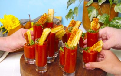 Tomato Soup Shooters with Mini Grilled Cheese